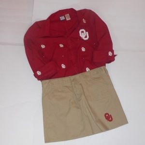 OU Sooners Campus Spirit BUTTON UP SHIRT